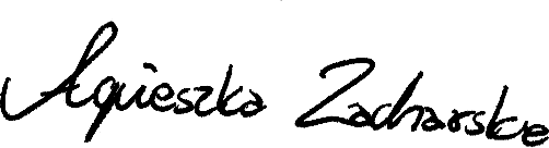 Podpis Agnieszki Zacharskiej